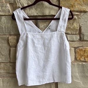 NWT Madewell white linen cross back tank